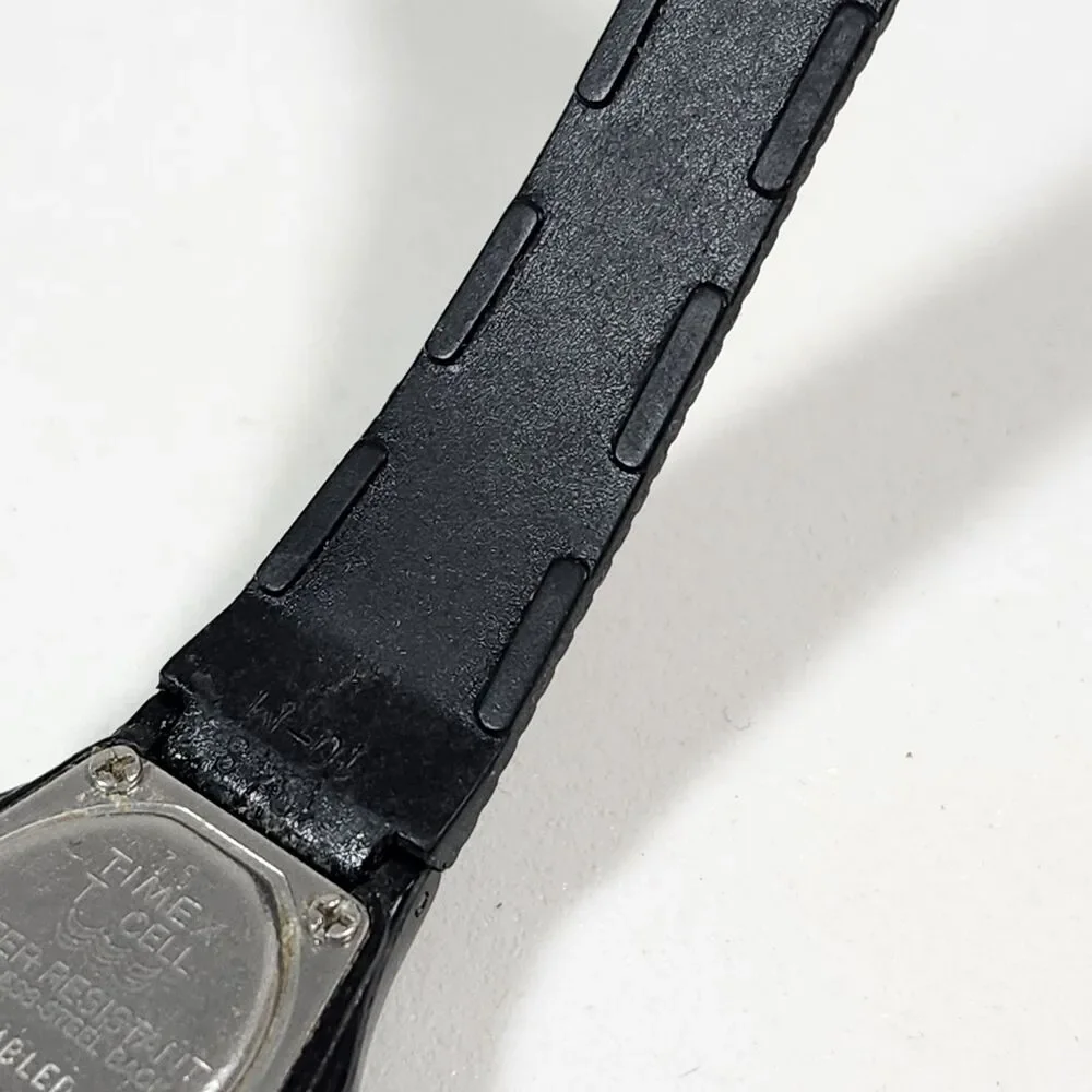 Timex T Cell Wrist Watch Women Black Band Vintage New Battery
